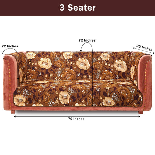 Two-seater sofa with floral pink background, 2-seat label