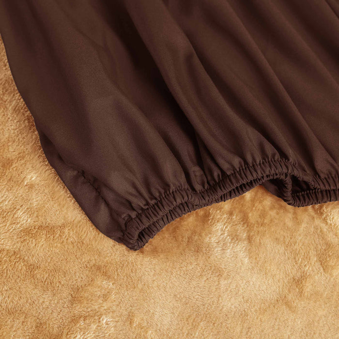 Horizontal Bicolor Fleece Fitted Sheet (Camel-Brown)