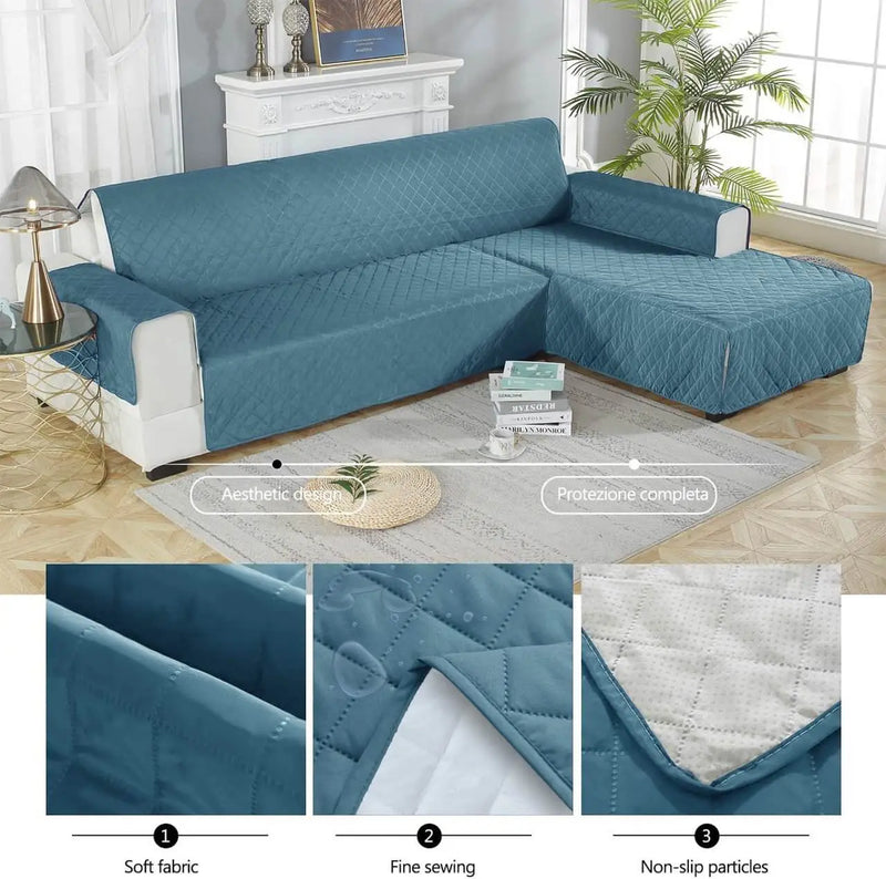 L Shape Waterproof Ultrasonic Quilted Sofa Cover