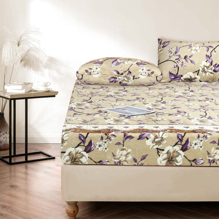 Lavender Bloom Printed Fleece Fitted Sheet