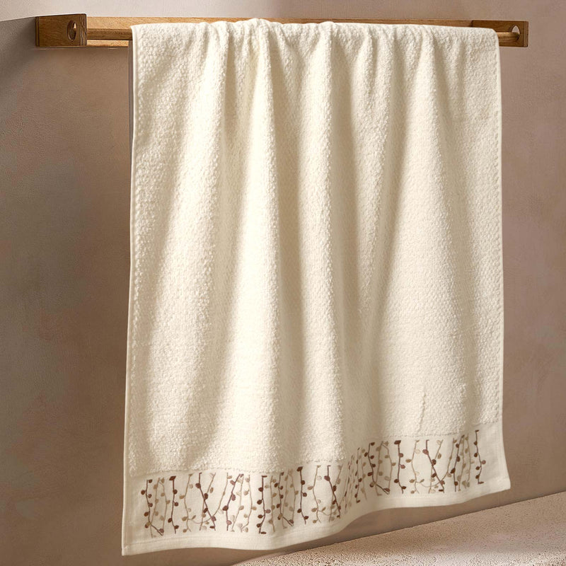 Leaf Branches 3d Satin Embroidered Towel