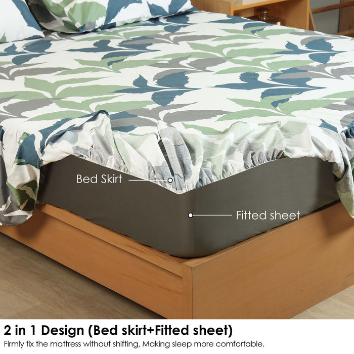Leafy Luxe Ruffled Fitted Sheet