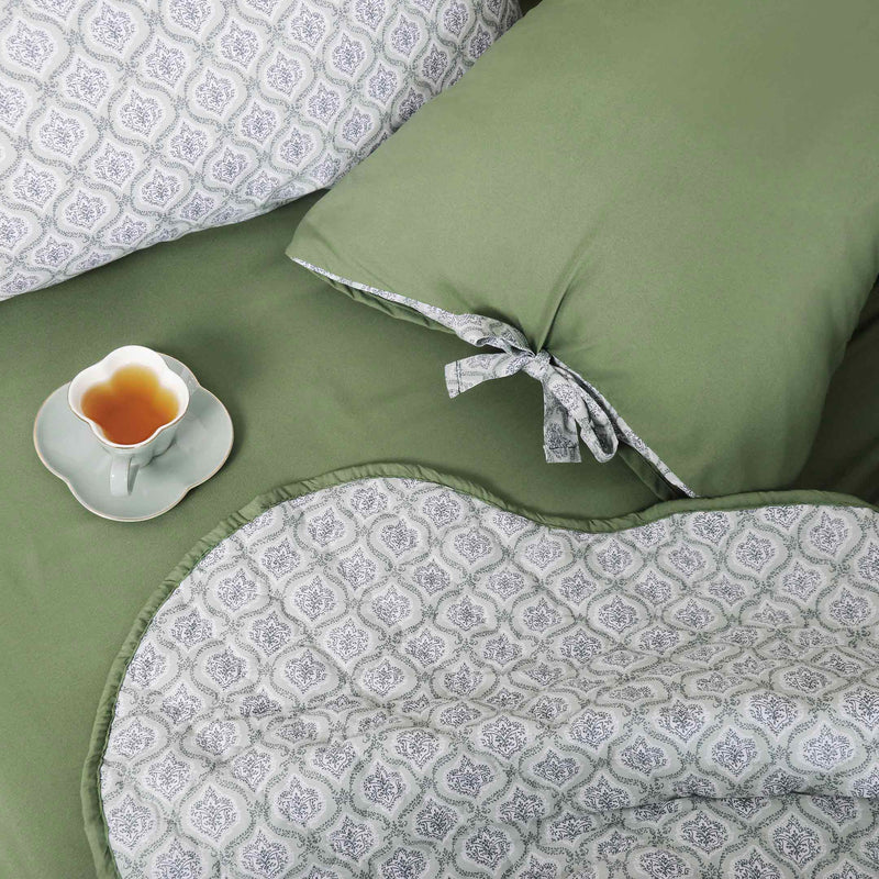 Green Grove Block Print Bedspread