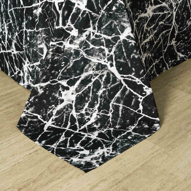 Marble Printed 3-Pcs Microfiber Flat Sheet Set