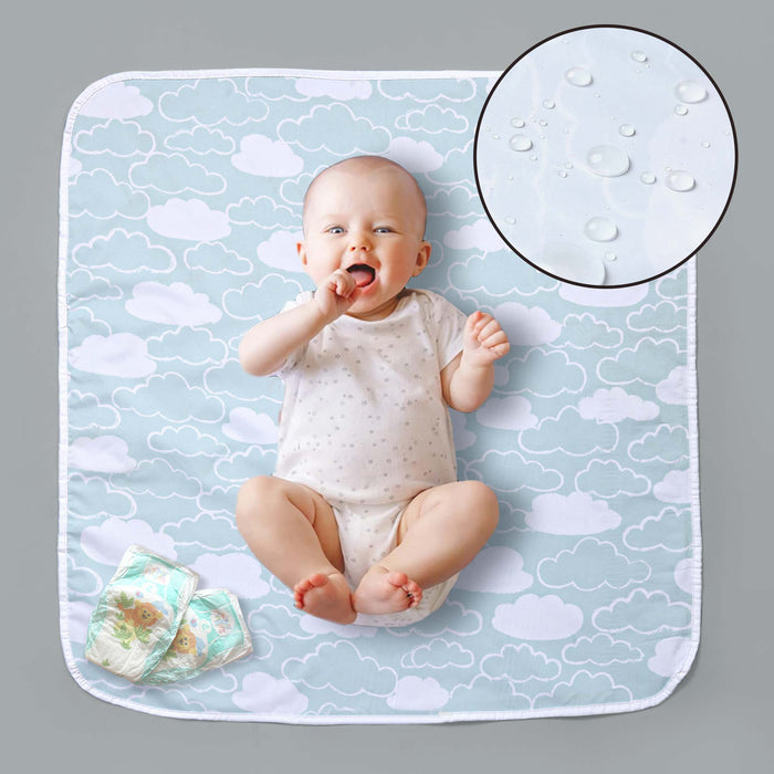 Mint Clouds Baby Diaper Changing Sheet