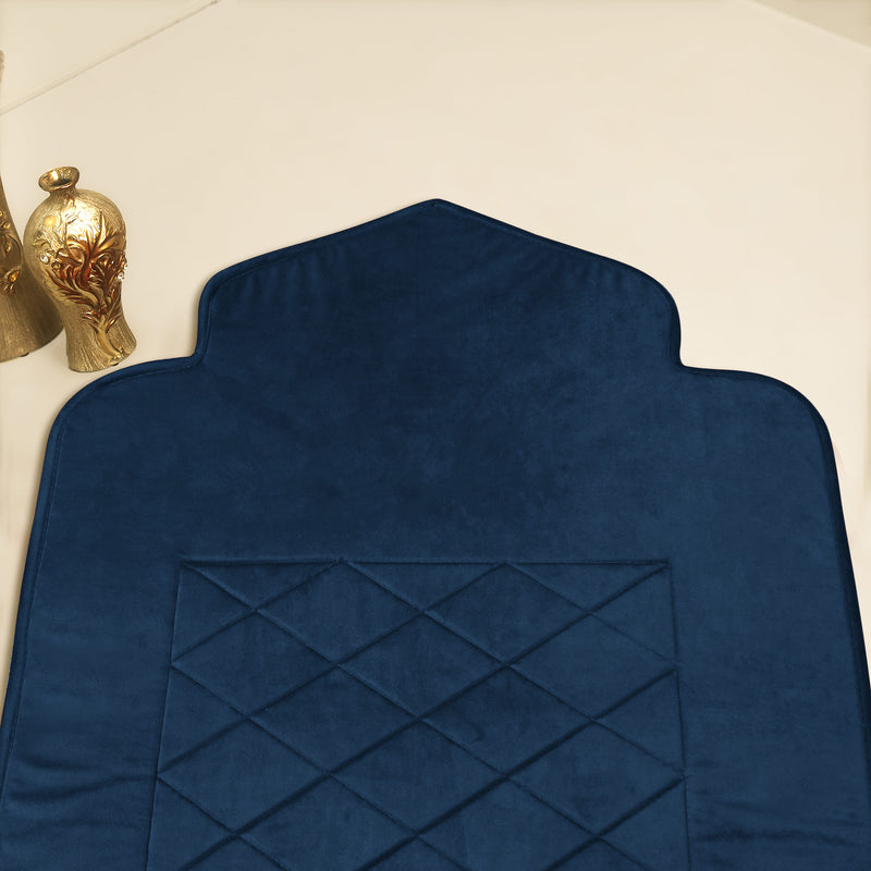 Mehrab Velvet Embossed Padded Prayer Mat/Jaye Namaz