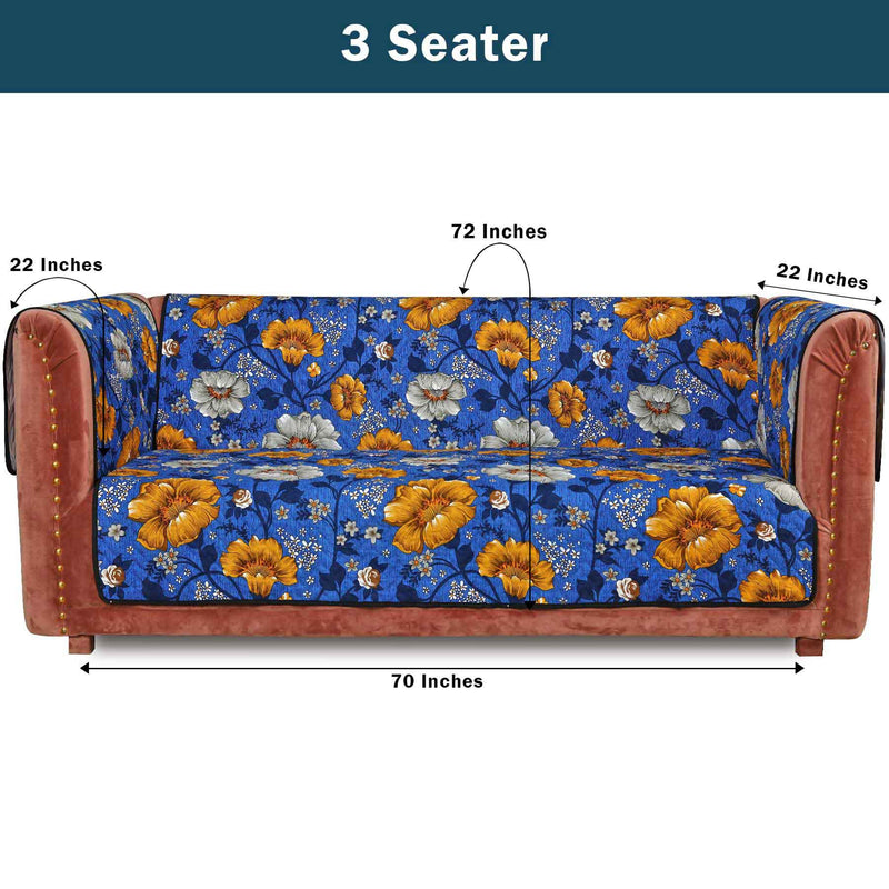 Neotraditional Flowers Quilted Sofa Cover Set