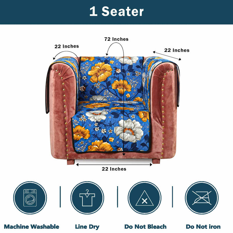 Neotraditional Flowers Quilted Sofa Cover Set