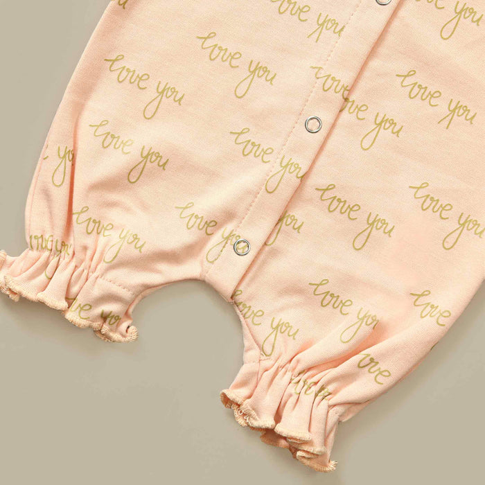 Peach Love Printed Baby Romper