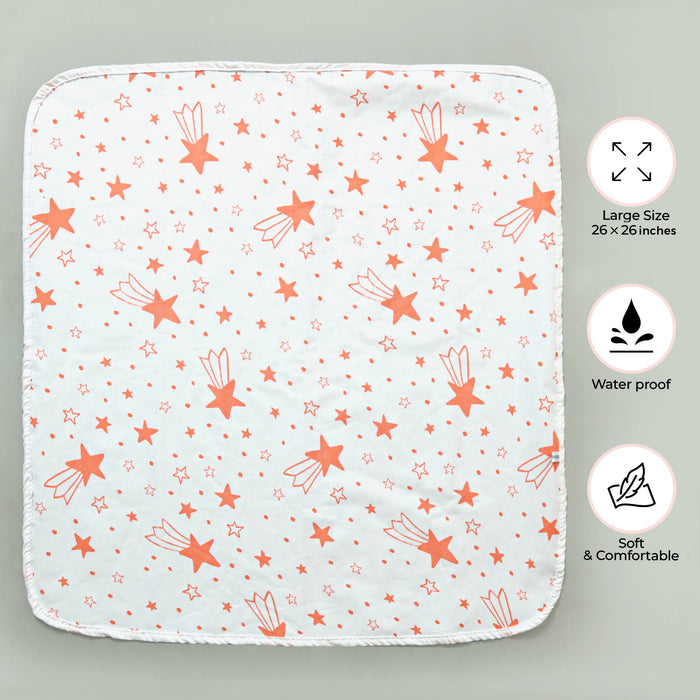 Peach Stars Baby Diaper Changing Sheet