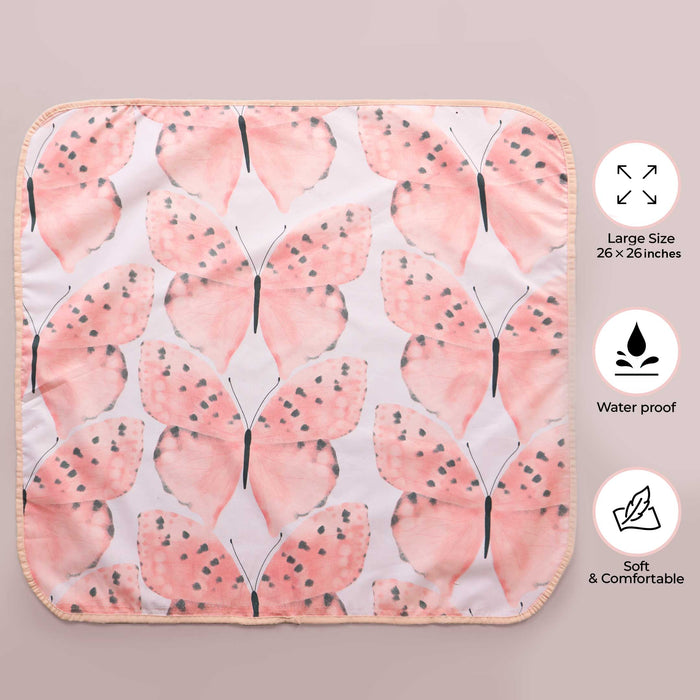 Pink Butterflies Baby Diaper Changing Sheet