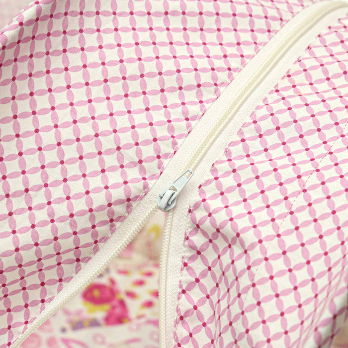 Pink Checkered Mosquito Net Bed