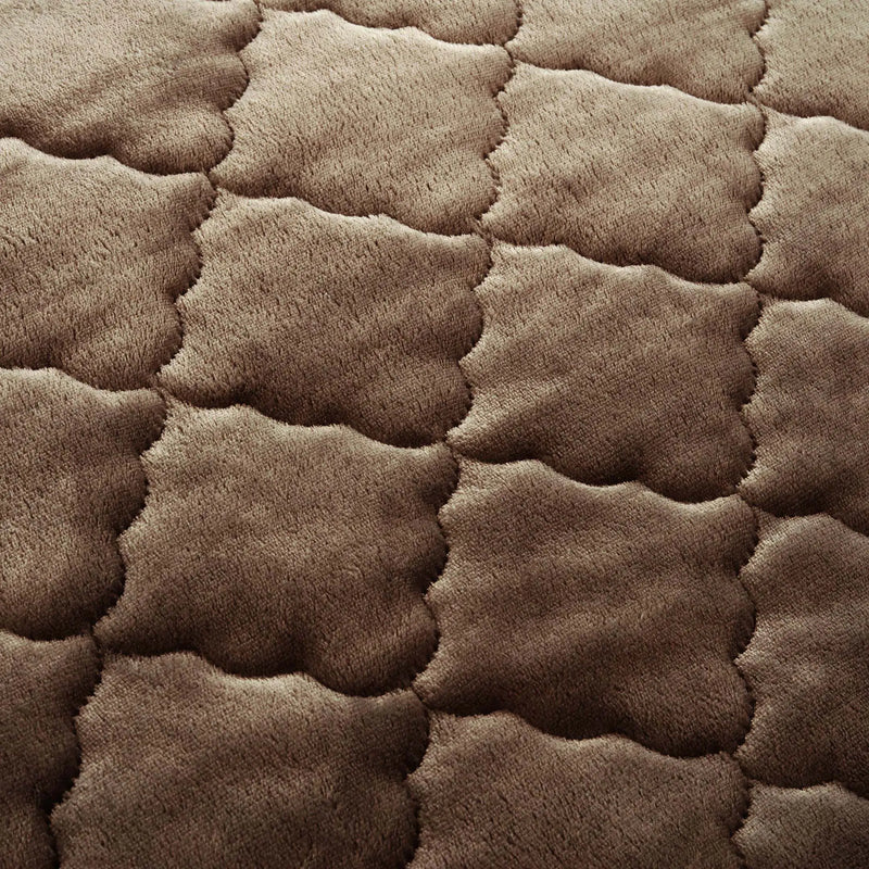 Plush Quilted Fleece Fitted Sheet Chocolate Brown