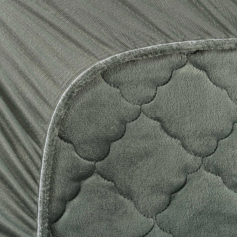 Plush Quilted Fleece Fitted Sheet Grey