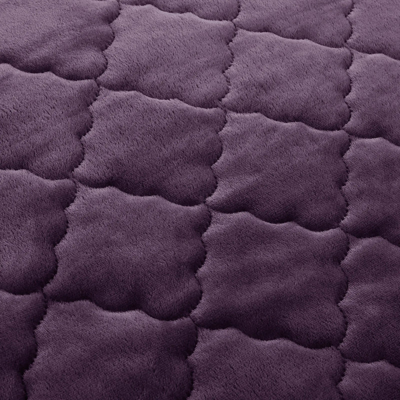 Plush Quilted Fleece Fitted Sheet Plum