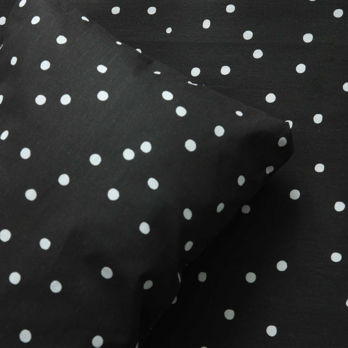 Polka Dots Black Crib Bedsheet & Pillow