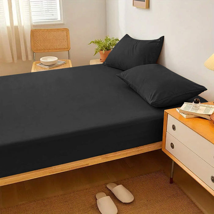 Premium Quality Fitted Sheet Black