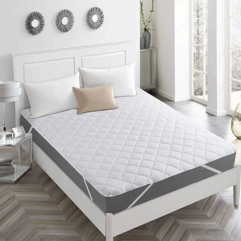 Quilted Mattress Protector With Elastic Strap (Non Waterproof)