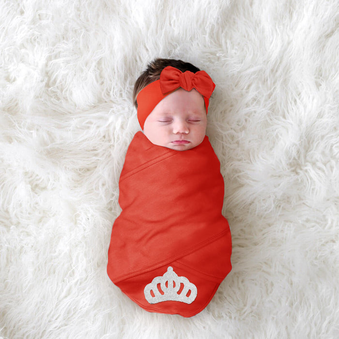 princess crown white baby swaddle