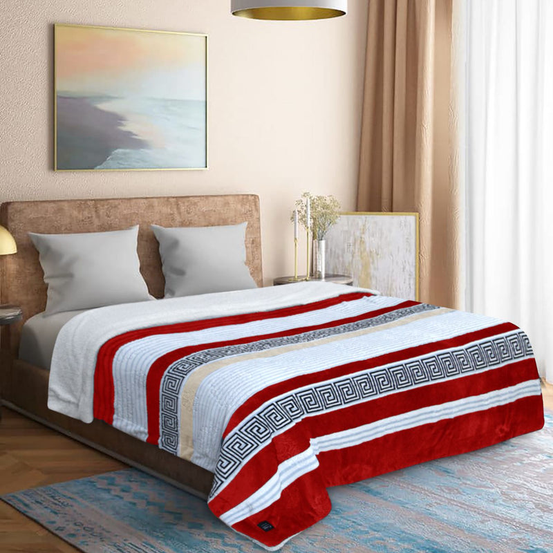 Geo Print Embossed Sherpa Blanket