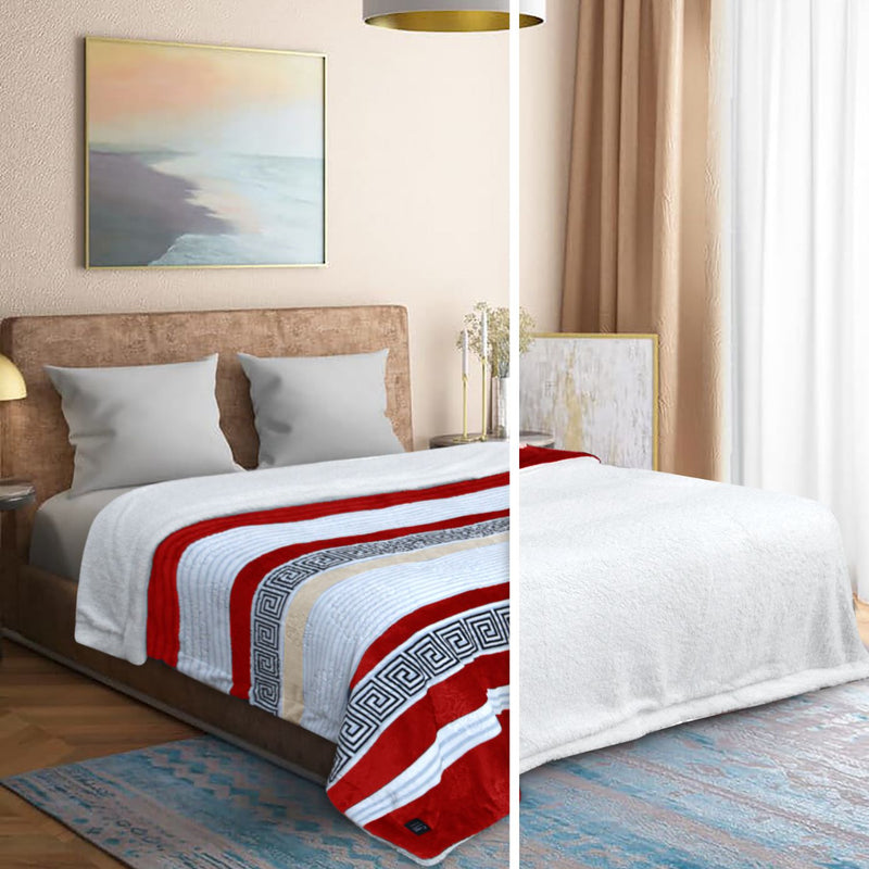 Geo Print Embossed Sherpa Blanket