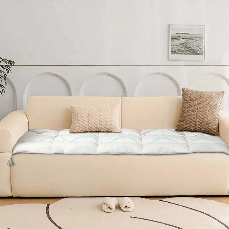 Retro Flow Quilted Sofa Topper