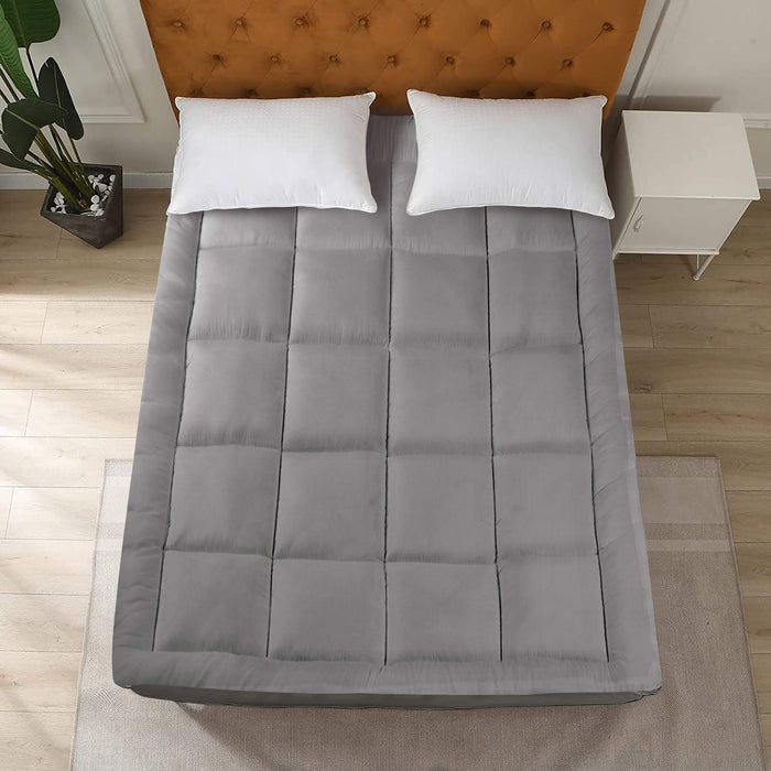 Square Quilted Reversible Mattress Topper