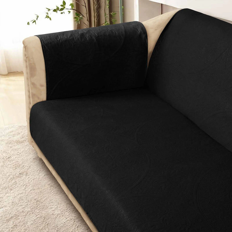 Reversible 100% Waterproof Quilted Sofa Cover Black-Sand