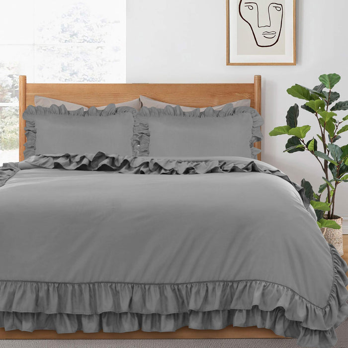 Ruffled Borders Quilt Cover Set