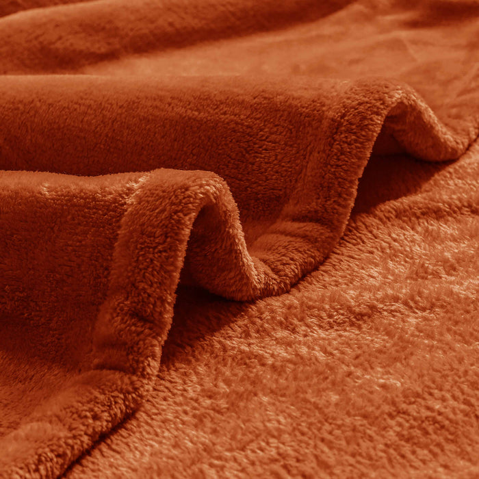 Supersoft 310 gsm Snuggly AC Fleece Blanket Rust