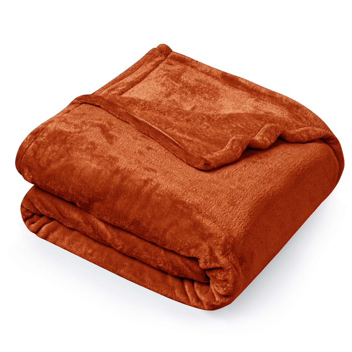 Supersoft 310 gsm Snuggly AC Fleece Blanket Rust