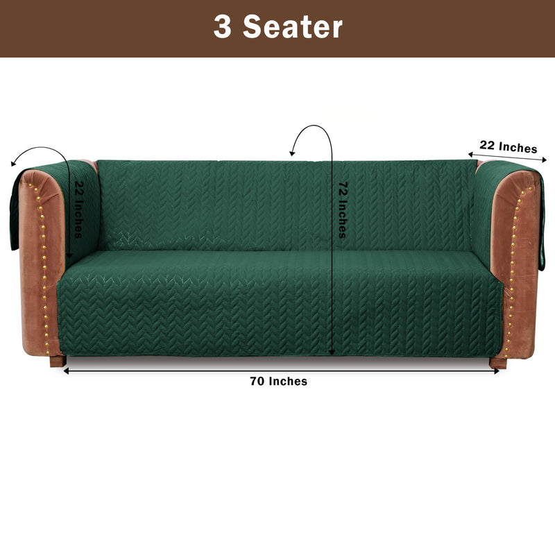 Ultrasonic Quilted Sofa Cover Set Green