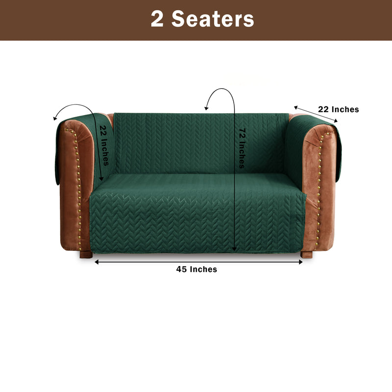 Ultrasonic Quilted Sofa Cover Set Green