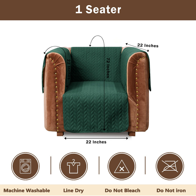 Ultrasonic Quilted Sofa Cover Set Green