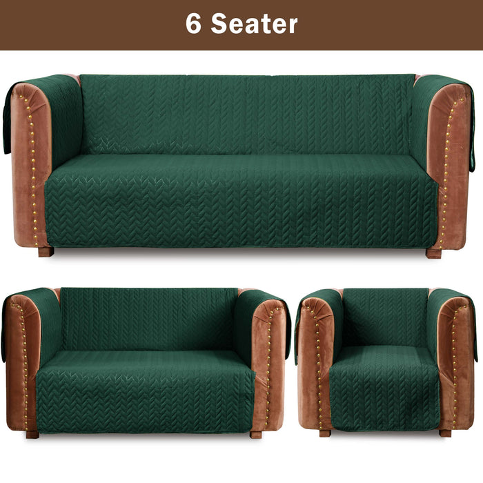 Ultrasonic Quilted Sofa Cover Set Green