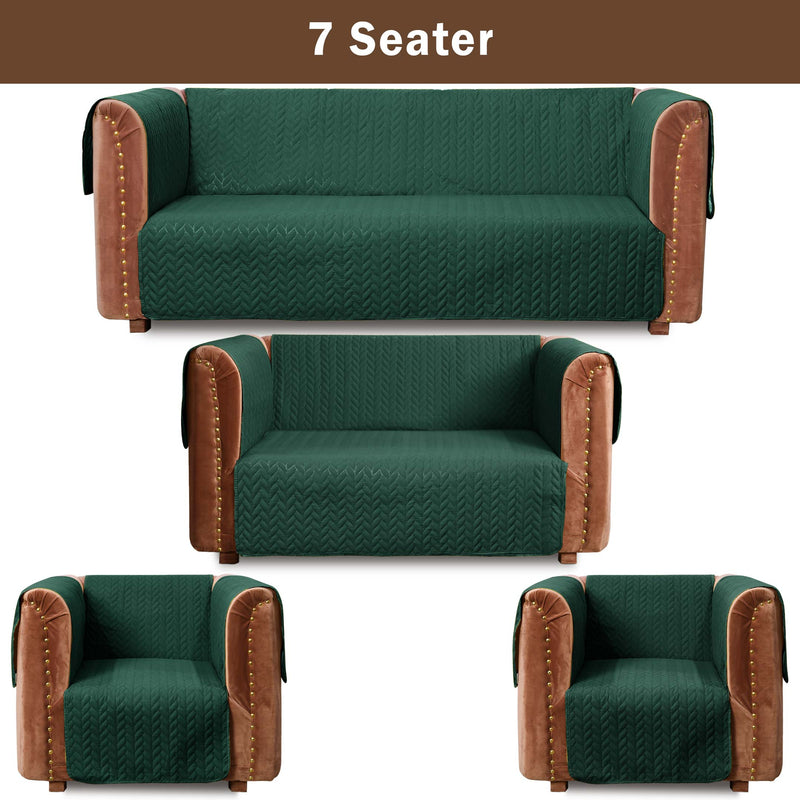 Ultrasonic Quilted Sofa Cover Set Green