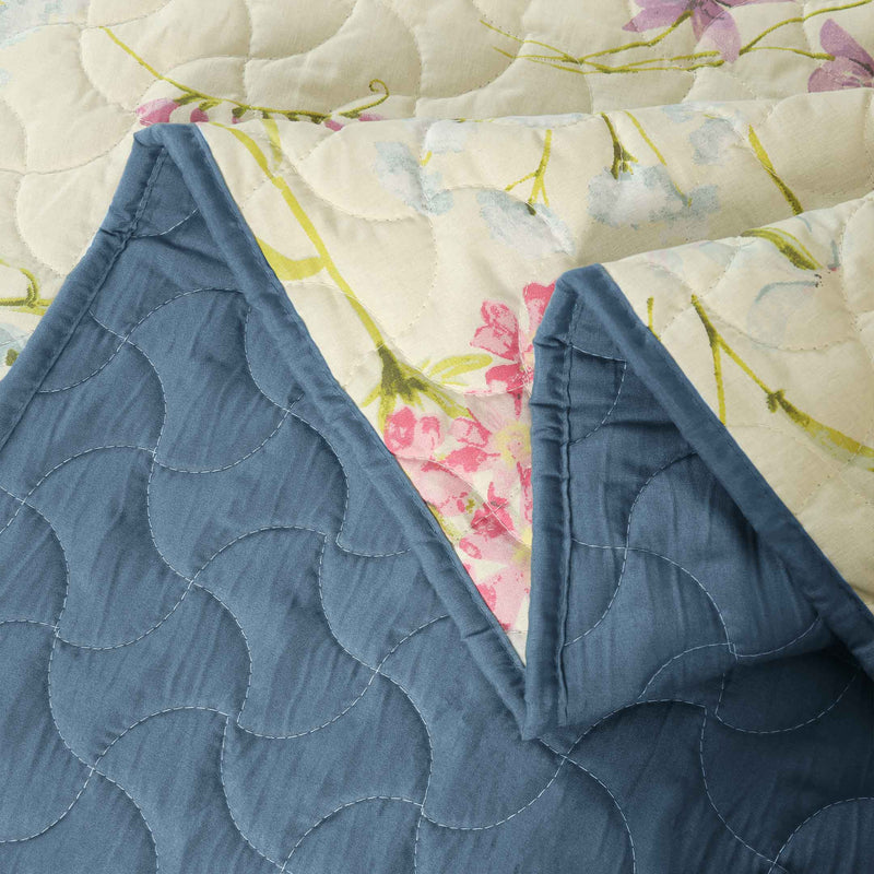 Soft Meadow Floral Quilted Bedspread