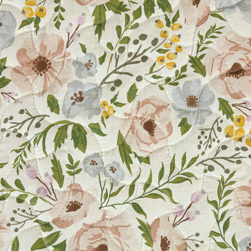 Spring Meadow Floral Quilted Bedspread