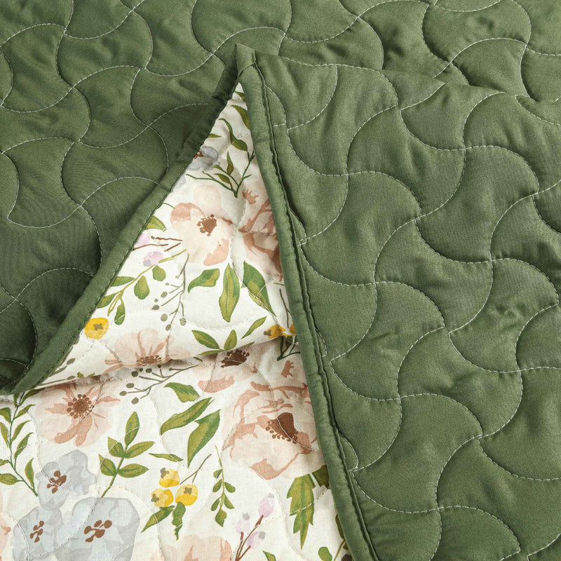 Spring Meadow Floral Quilted Bedspread