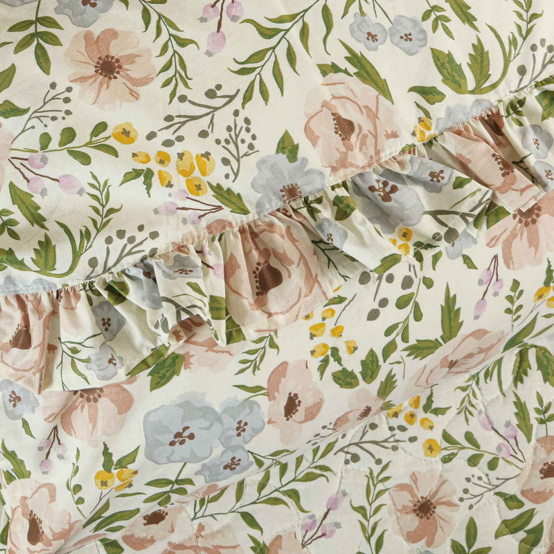 Spring Meadow Floral Quilted Bedspread