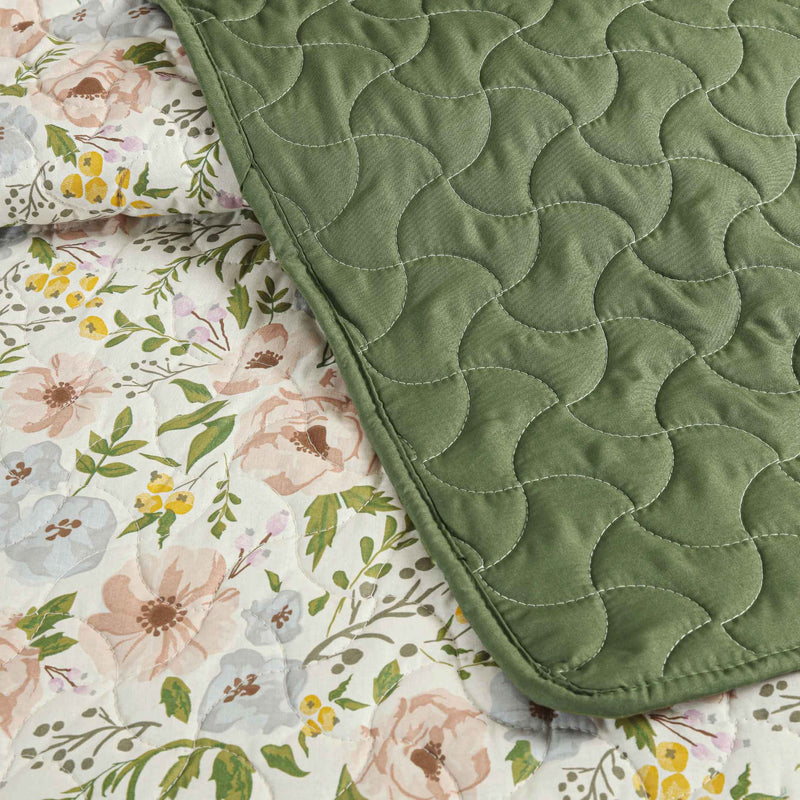 Spring Meadow Floral Quilted Bedspread