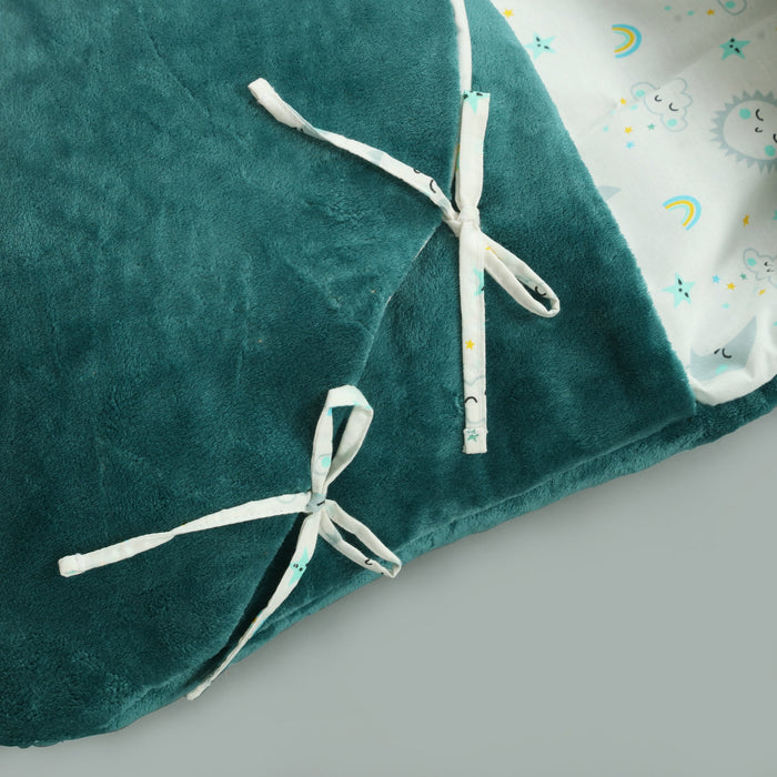 Starry Teal Fleece Baby Carry Nest