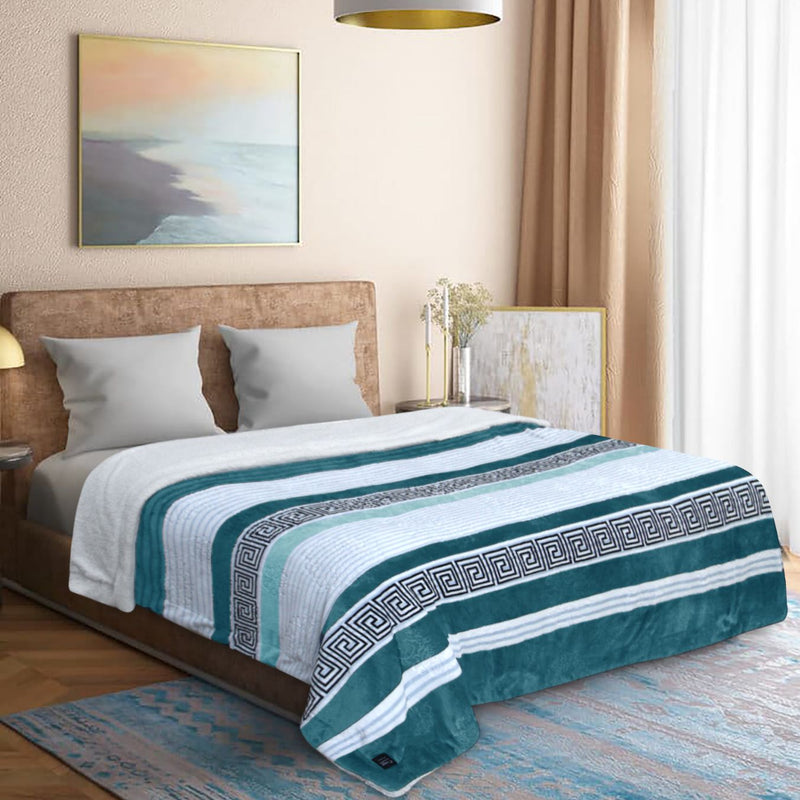 Geo Print Embossed Sherpa Blanket