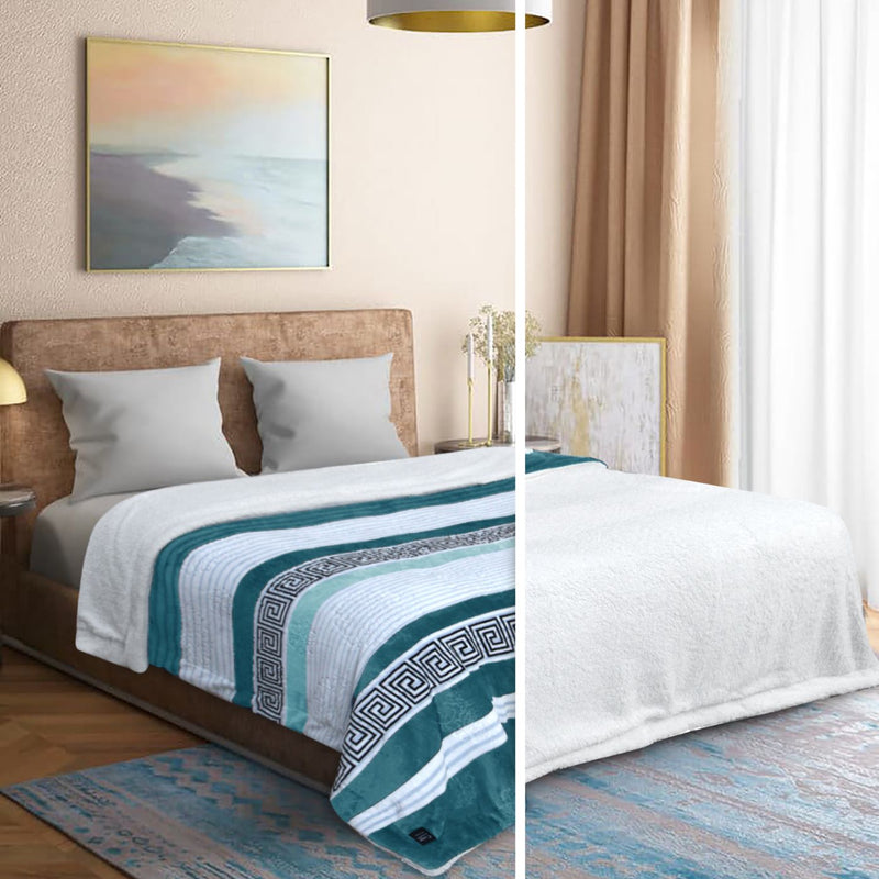 Geo Print Embossed Sherpa Blanket