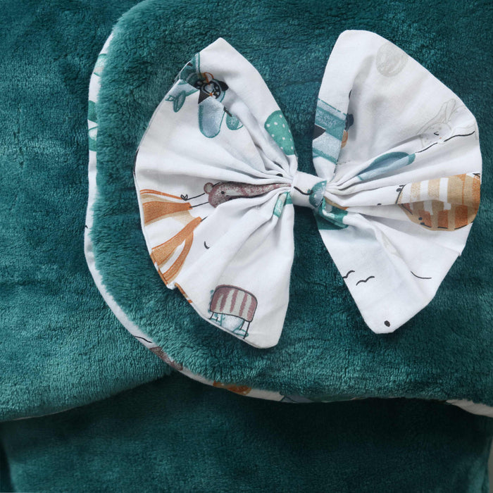 Teal Bunny Fleece Baby Swaddle