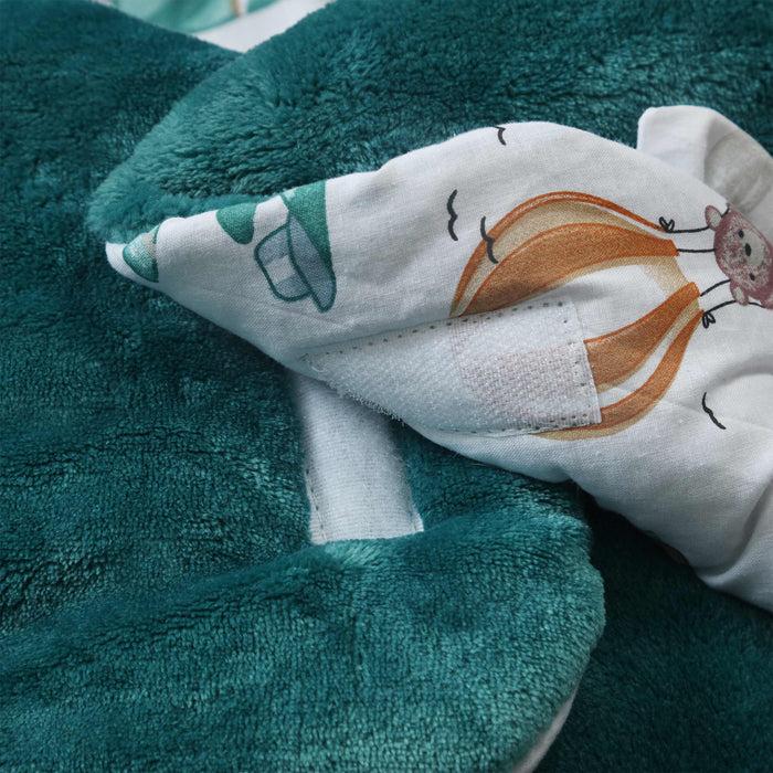 Teal Bunny Fleece Baby Swaddle