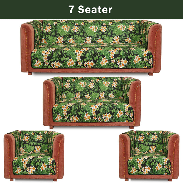Tropical Palm Quilted Sofa Cover Set