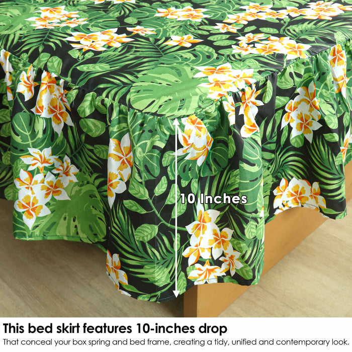 Tropical Palm Ruffled Fitted Sheet