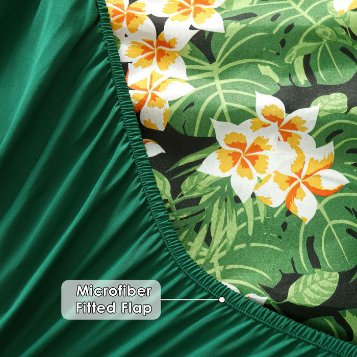 Tropical Palm Ruffled Fitted Sheet