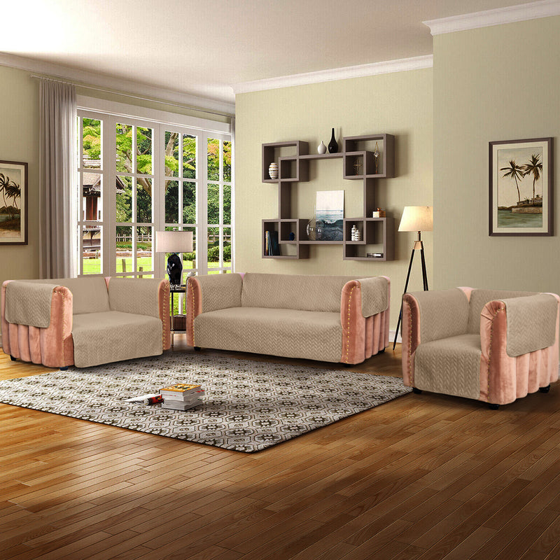 Ultrasonic Quilted Sofa Cover Set Sand